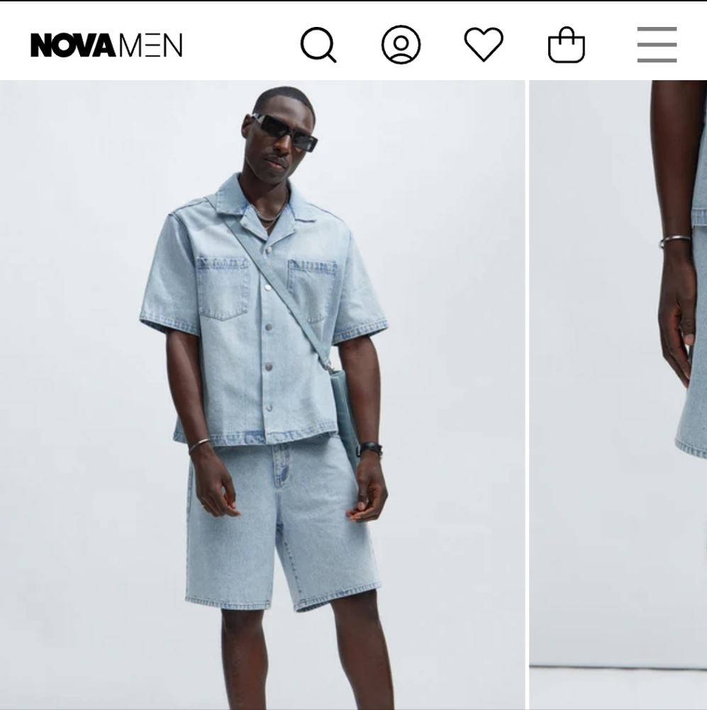 Men Denim Blue Jean Shorts made by Fashion Nova Size 34 NWOT